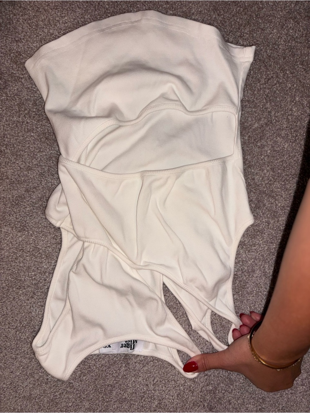Tiger Mist Cream Ribbed Kids One-Piece Bodysuit
